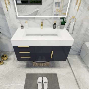 Bethany 42" Wall Mounted Bathroom Vanity with Reinforced Acrylic Integrated Sink Top