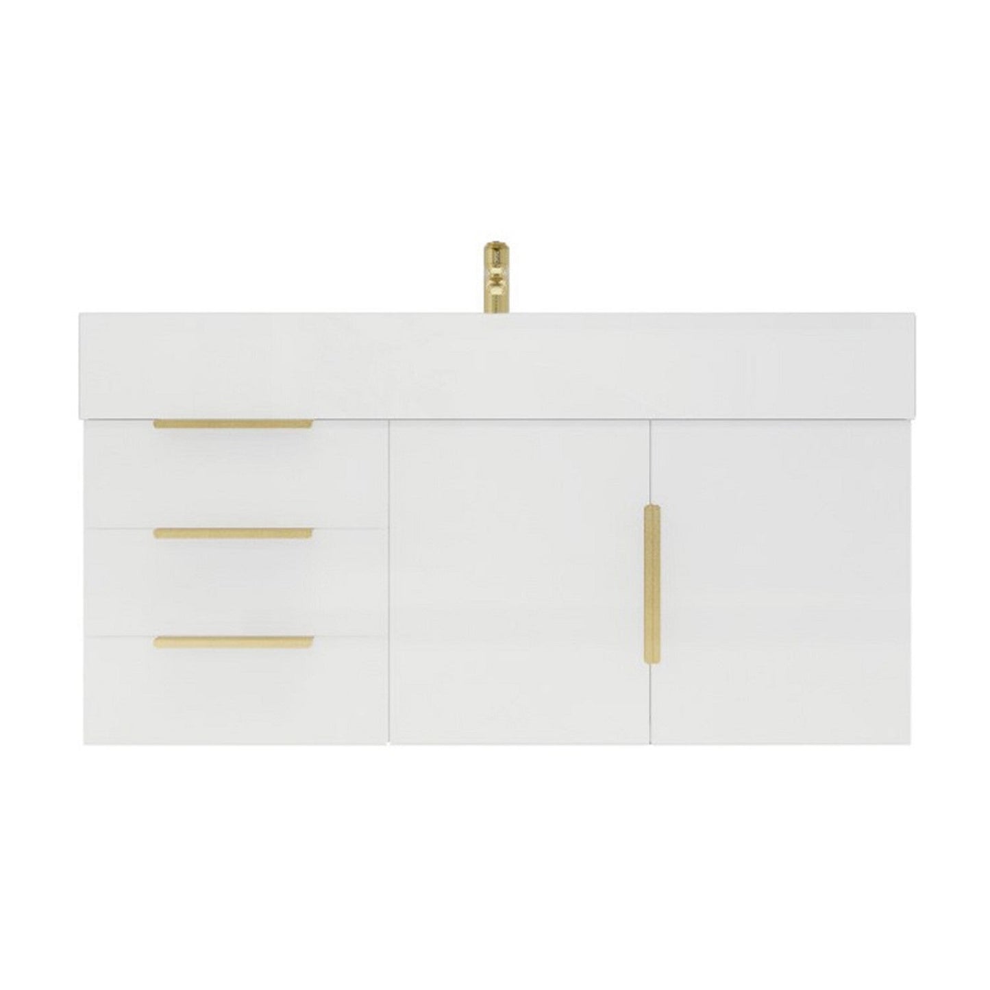 Bethany 42" Wall Mounted Bathroom Vanity with Reinforced Acrylic Integrated Sink Top