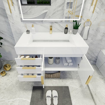 Bethany 42" Wall Mounted Bathroom Vanity with Reinforced Acrylic Integrated Sink Top