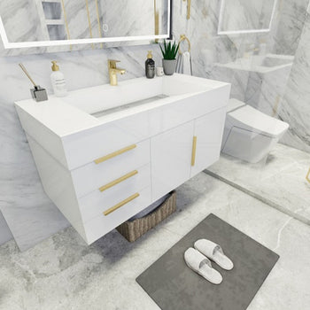 Bethany 42" Wall Mounted Bathroom Vanity with Reinforced Acrylic Integrated Sink Top