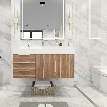 Bethany 42" Wall Mounted Bathroom Vanity with Reinforced Acrylic Integrated Sink Top