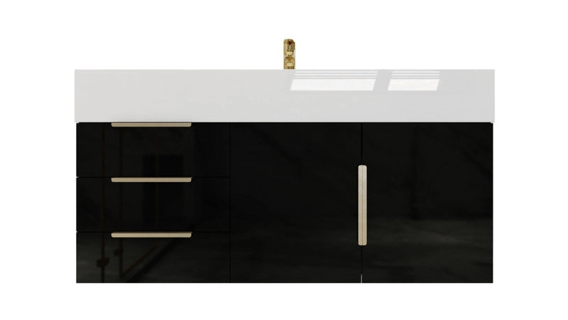 Bethany 42" Wall Mounted Bathroom Vanity with Reinforced Acrylic Integrated Sink Top