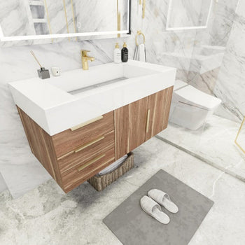 Bethany 42" Wall Mounted Bathroom Vanity with Reinforced Acrylic Integrated Sink Top