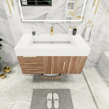 Bethany 42" Wall Mounted Bathroom Vanity with Reinforced Acrylic Integrated Sink Top