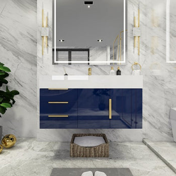 Bethany 42" Wall Mounted Bathroom Vanity with Reinforced Acrylic Integrated Sink Top