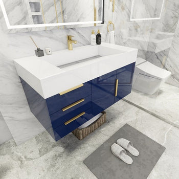Bethany 42" Wall Mounted Bathroom Vanity with Reinforced Acrylic Integrated Sink Top