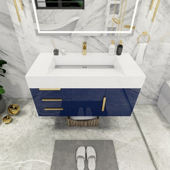 Bethany 42" Wall Mounted Bathroom Vanity with Reinforced Acrylic Integrated Sink Top