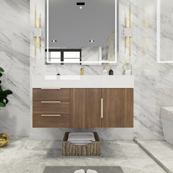 Bethany 42" Wall Mounted Bathroom Vanity with Reinforced Acrylic Integrated Sink Top