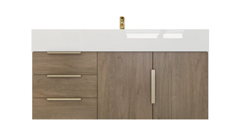 Bethany 42" Wall Mounted Bathroom Vanity with Reinforced Acrylic Integrated Sink Top