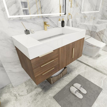 Bethany 42" Wall Mounted Bathroom Vanity with Reinforced Acrylic Integrated Sink Top