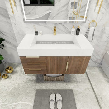 Bethany 42" Wall Mounted Bathroom Vanity with Reinforced Acrylic Integrated Sink Top