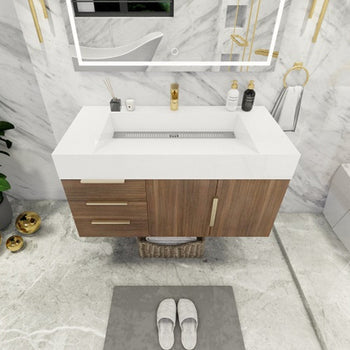Bethany 42" Wall Mounted Bathroom Vanity with Reinforced Acrylic Integrated Sink Top