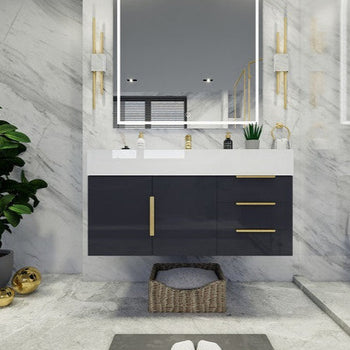 Bethany 42" Wall Mounted Bathroom Vanity with Reinforced Acrylic Integrated Sink Top