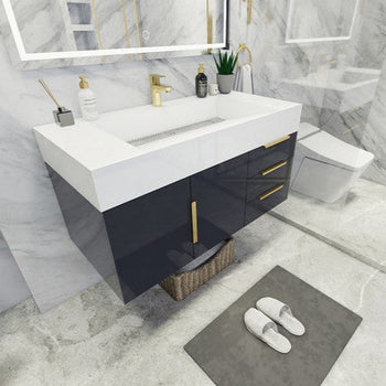 Bethany 42" Wall Mounted Bathroom Vanity with Reinforced Acrylic Integrated Sink Top