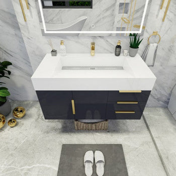 Bethany 42" Wall Mounted Bathroom Vanity with Reinforced Acrylic Integrated Sink Top