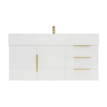 Bethany 42" Wall Mounted Bathroom Vanity with Reinforced Acrylic Integrated Sink Top