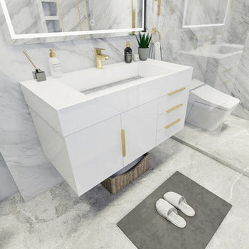 Bethany 42" Wall Mounted Bathroom Vanity with Reinforced Acrylic Integrated Sink Top