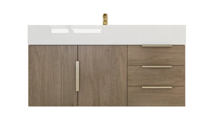 Bethany 42" Wall Mounted Bathroom Vanity with Reinforced Acrylic Integrated Sink Top