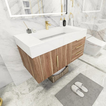 Bethany 42" Wall Mounted Bathroom Vanity with Reinforced Acrylic Integrated Sink Top