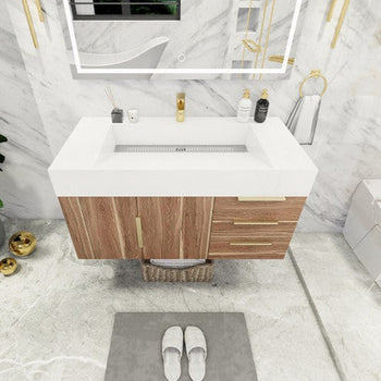 Bethany 42" Wall Mounted Bathroom Vanity with Reinforced Acrylic Integrated Sink Top