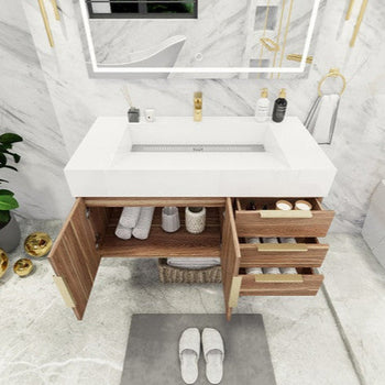 Bethany 42" Wall Mounted Bathroom Vanity with Reinforced Acrylic Integrated Sink Top