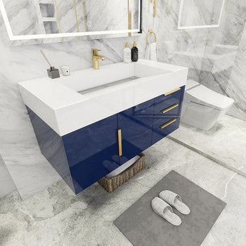 Bethany 42" Wall Mounted Bathroom Vanity with Reinforced Acrylic Integrated Sink Top