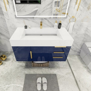 Bethany 42" Wall Mounted Bathroom Vanity with Reinforced Acrylic Integrated Sink Top