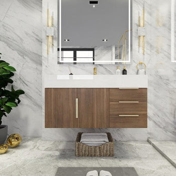 Bethany 42" Wall Mounted Bathroom Vanity with Reinforced Acrylic Integrated Sink Top