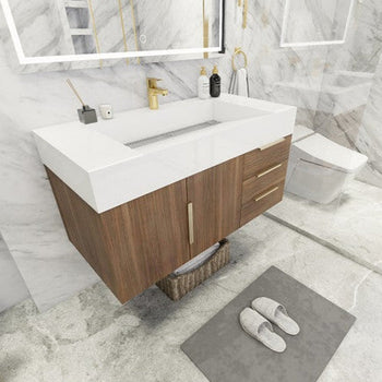 Bethany 42" Wall Mounted Bathroom Vanity with Reinforced Acrylic Integrated Sink Top