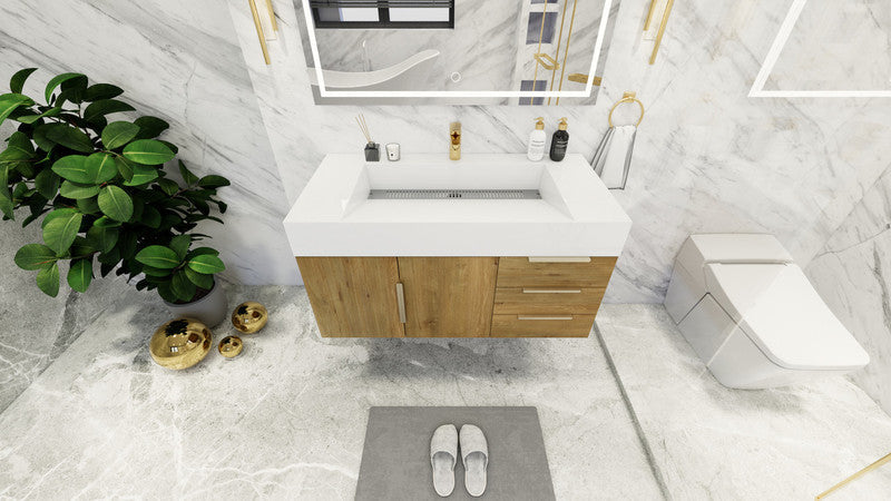 Bethany 42" Wall Mounted Bathroom Vanity with Reinforced Acrylic Integrated Sink Top