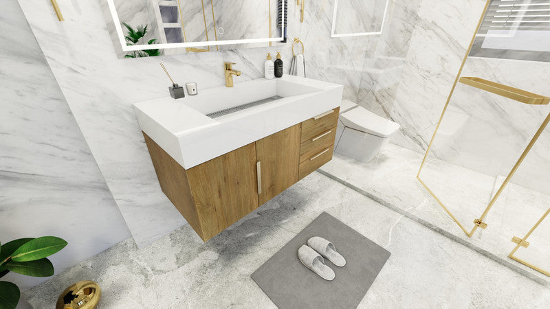 Bethany 42" Wall Mounted Bathroom Vanity with Reinforced Acrylic Integrated Sink Top