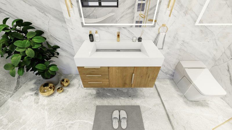 Bethany 42" Wall Mounted Bathroom Vanity with Reinforced Acrylic Integrated Sink Top