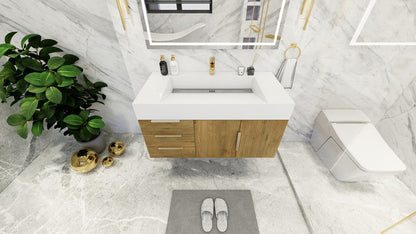 Bethany 42" Wall Mounted Bathroom Vanity with Reinforced Acrylic Integrated Sink Top