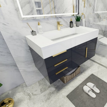 Bethany 42" Wall Mounted Bathroom Vanity with Reinforced Acrylic Integrated Sink Top