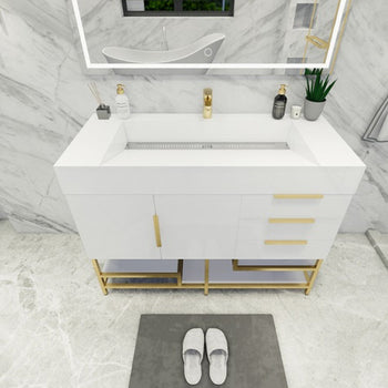 Bethany 48" Freestanding Bathroom Vanity with Reinforced Acrylic Integrated Sink Top