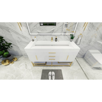 Bethany 60" Freestanding Bathroom Vanity with Reinforced Acrylic Integrated Sink Top