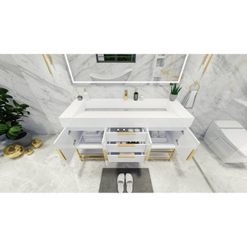Bethany 60" Freestanding Bathroom Vanity with Reinforced Acrylic Integrated Sink Top