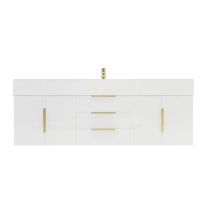 Bethany 60" Wall Mounted Bathroom Vanity with Reinforced Acrylic Integrated Sink Top