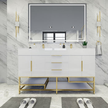 Bethany 72" Freestanding Bathroom Vanity with Reinforced Acrylic Integrated Sink Top