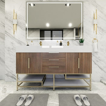 Bethany 72" Freestanding Bathroom Vanity with Reinforced Acrylic Integrated Sink Top