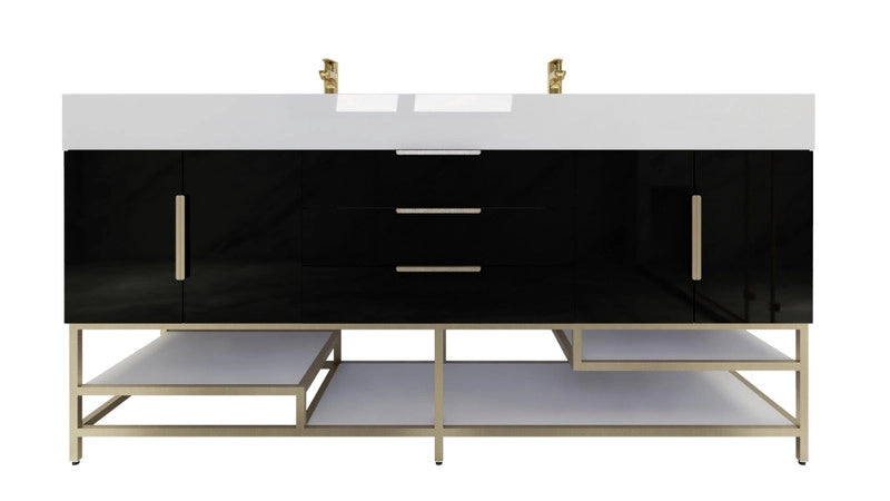 Bethany 72" Freestanding Bathroom Vanity with Reinforced Acrylic Integrated Sink Top