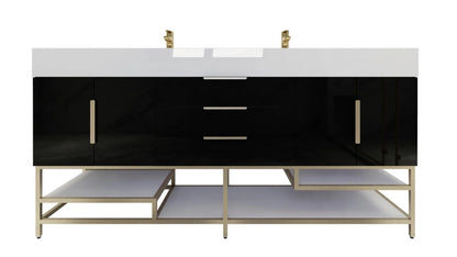 Bethany 72" Freestanding Bathroom Vanity with Reinforced Acrylic Integrated Sink Top