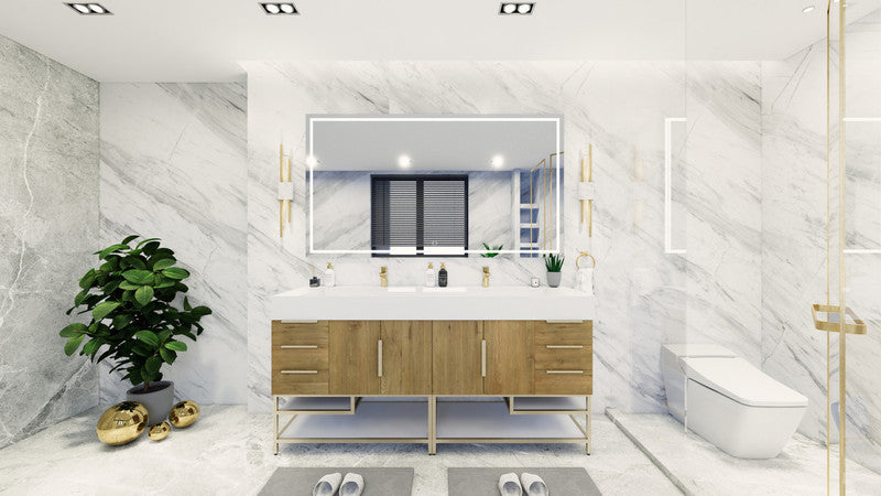 Bethany 72" Freestanding Bathroom Vanity with Reinforced Acrylic Integrated Sink Top