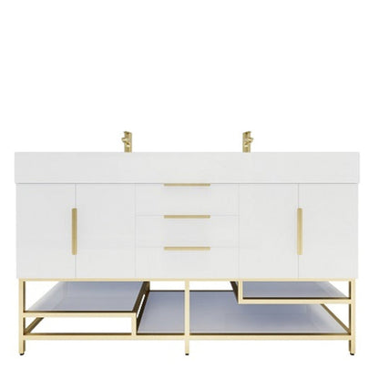 Bethany 72" Freestanding Bathroom Vanity with Reinforced Acrylic Integrated Sink Top