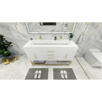 Bethany 72" Freestanding Bathroom Vanity with Reinforced Acrylic Integrated Sink Top