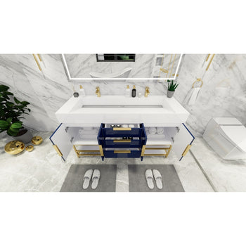 Bethany 72" Freestanding Bathroom Vanity with Reinforced Acrylic Integrated Sink Top