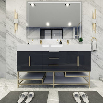 Bethany 72" Freestanding Bathroom Vanity with Reinforced Acrylic Integrated Sink Top