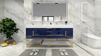 Bethany 72" Freestanding Bathroom Vanity with Reinforced Acrylic Integrated Sink Top