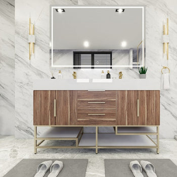Bethany 72" Freestanding Bathroom Vanity with Reinforced Acrylic Integrated Sink Top