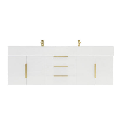 Bethany 72" Wall Mounted Bathroom Vanity with Reinforced Acrylic Integrated Sink Top
